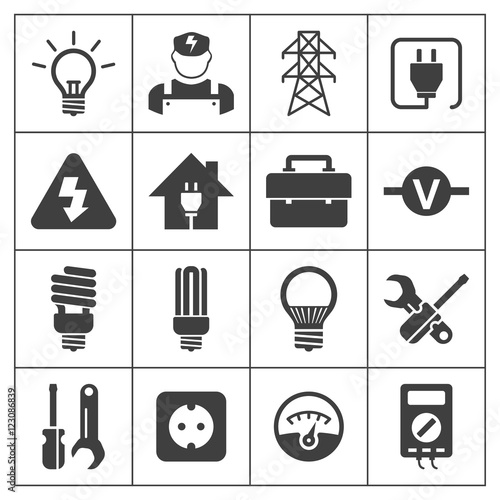 Light Bulb Electricity Electrical Tool Equipment Symbol Icon