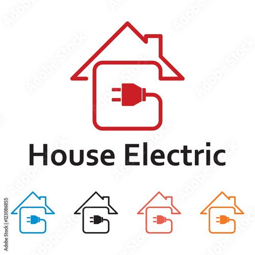 Simple House Electricity Service Logo Template © jongjawi