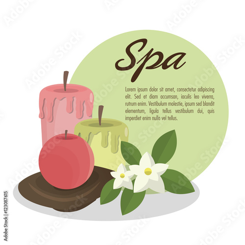 Candle icon. Spa center and healthy lifestyle theme. Colorful design. Vector illustration