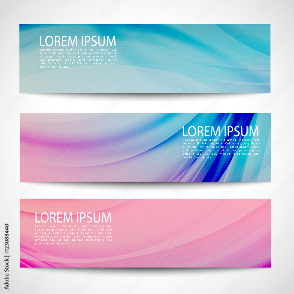 Abstract header blue purple line wave vector design. colorful background