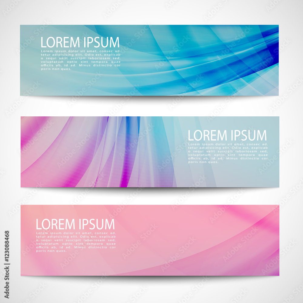 Abstract header blue purple line wave vector design. colorful background