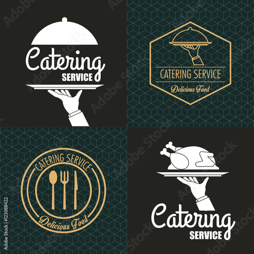 catering service emblem image vector illustration design 