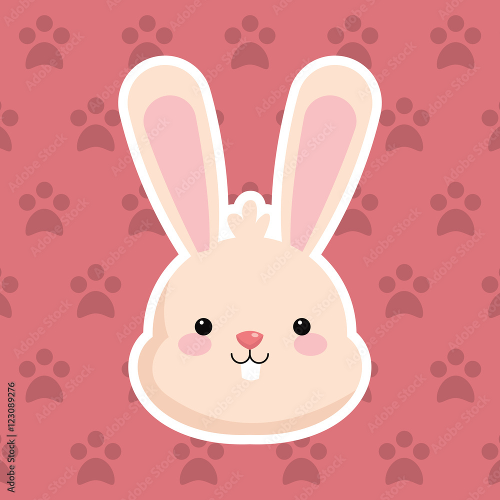 Fototapeta premium rabbit with pattern background image vector illustration design 