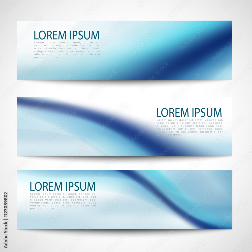Fototapeta premium Abstract header blue wave white vector design