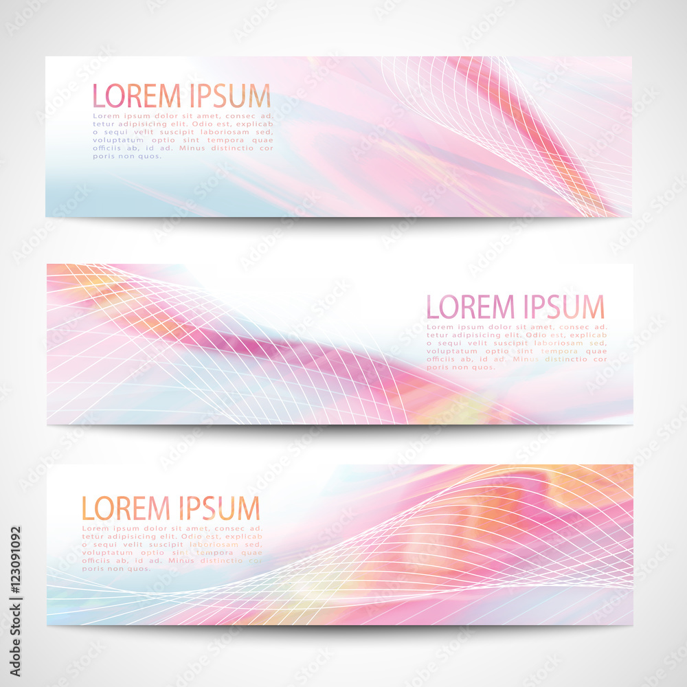 Naklejka premium Abstract header line wave white vector design. colorful rainbow background.
