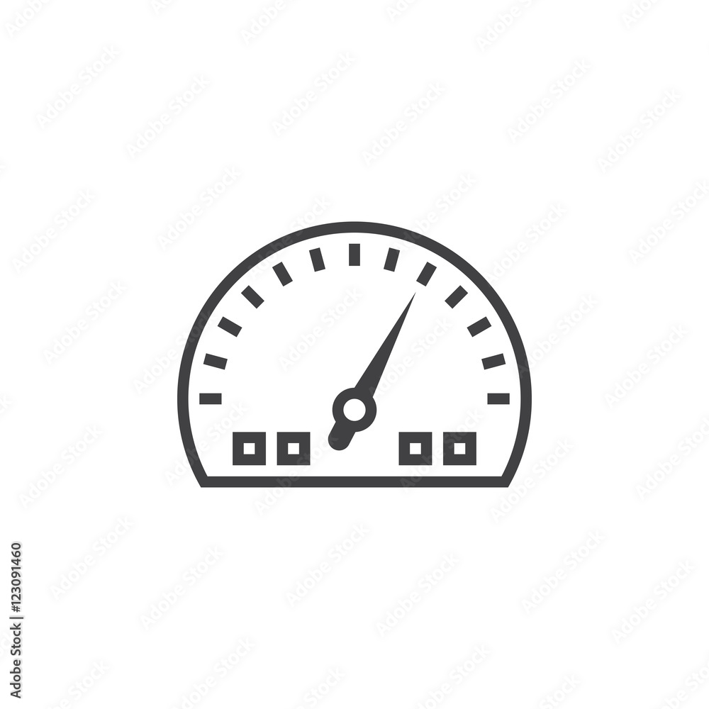 Dashboard line icon, speedometer gauge outline vector logo illustration, linear pictogram isolated on white Dashboard line icon, speedometer gauge outline vector logo illustration, linear pictogram isolated on white