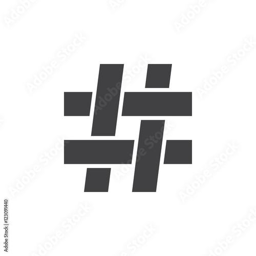 music sharp sign, hashtag icon vector, solid logo illustration, pictogram isolated on white