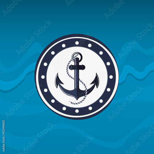 anchor with nautical sea life related icons image vector illustration design 