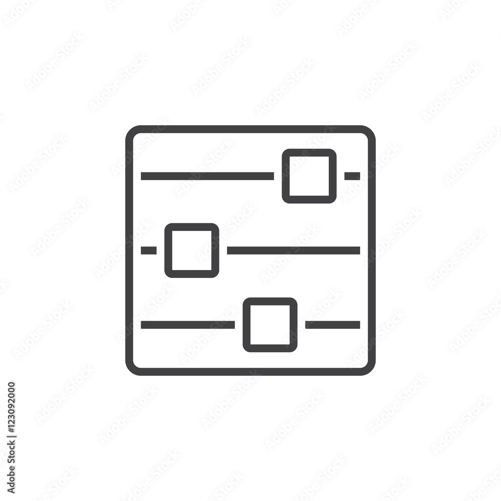 Options line icon, settings outline vector logo, linear pictogram isolated on white, pixel perfect illustration Options line icon, settings outline vector logo, linear pictogram isolated on white, pixel perfect illustration