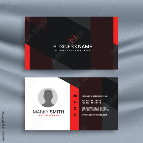 dark corporate business card with profile photo