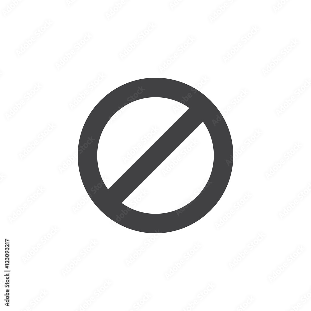 ban circle icon vector, prohibition solid logo illustration, pictogram isolated on white ban circle icon vector, prohibition solid logo illustration, pictogram isolated on white