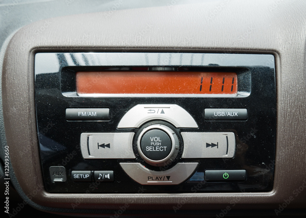 Fototapeta premium A group of Control panel in luxury car