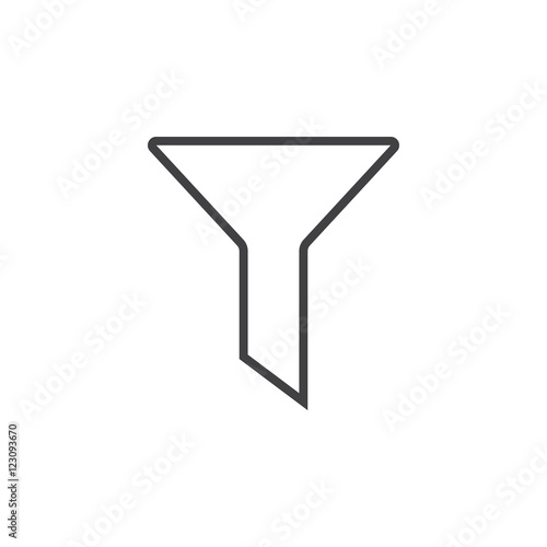 funnel line icon, filter outline vector logo illustration, linear pictogram isolated on white