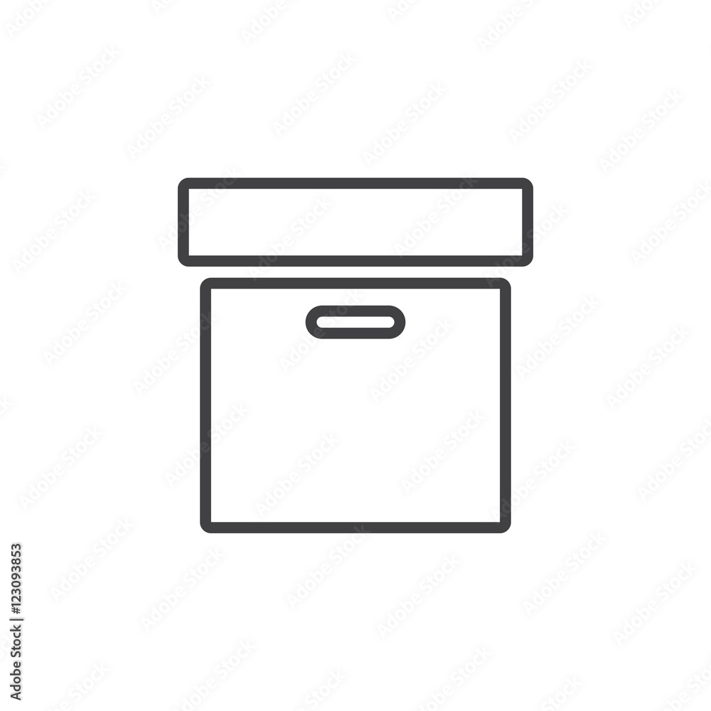 Archive box line icon, outline vector logo illustration, linear pictogram isolated on white Archive box line icon, outline vector logo illustration, linear pictogram isolated on white