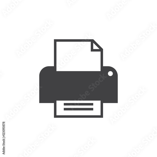 Printer icon vector, solid logo illustration, pictogram isolated on white