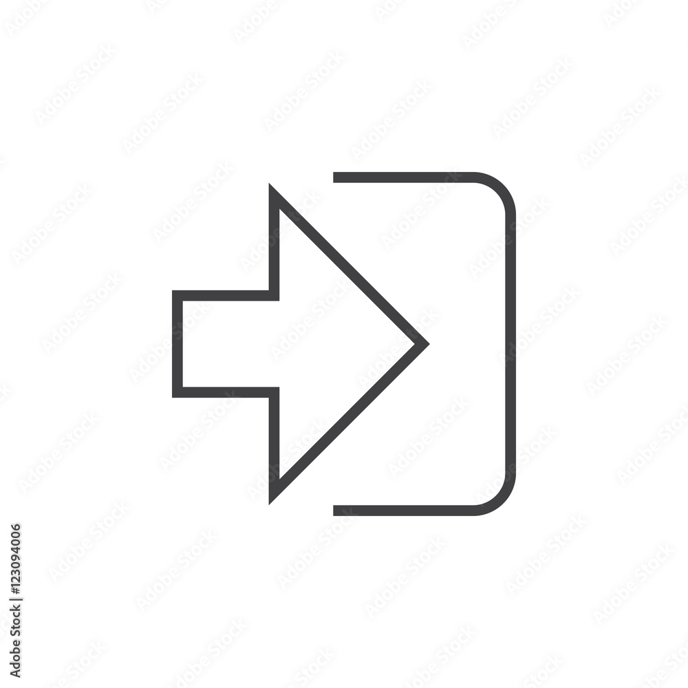 Sign in line icon, outline vector logo illustration, linear pictogram isolated on white Sign in line icon, outline vector logo illustration, linear pictogram isolated on white