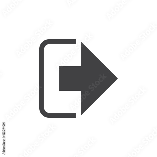Sign out icon vector, solid logo illustration, pictogram isolated on white