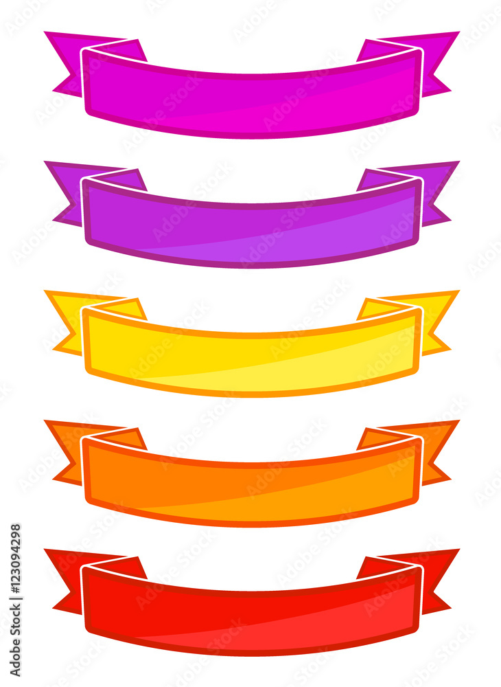 Set of colored ribbons