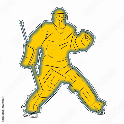 silhouette of a hockey goalie - vector drawing