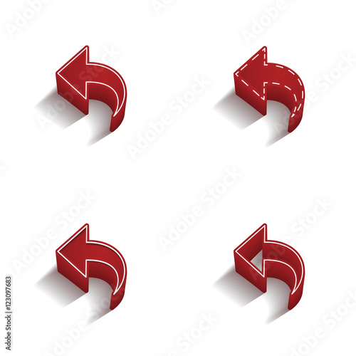 ikona 3D z obrysem zestaw 