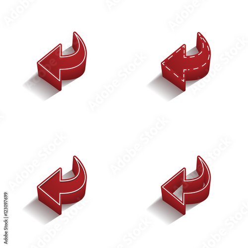 ikona 3D z obrysem zestaw 