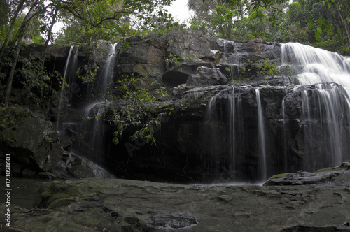 Deep forest waterfall at pang sida waterfall National Park sa kaeo Thailand