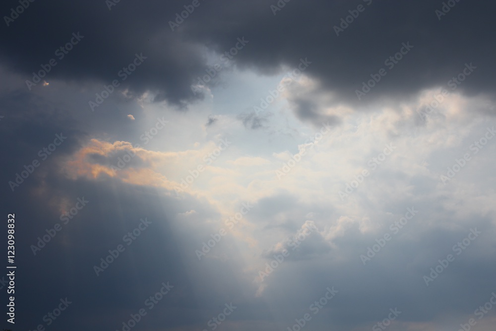. blue sky and motion raincloud on clouds . blue sky and motion raincloud on clouds