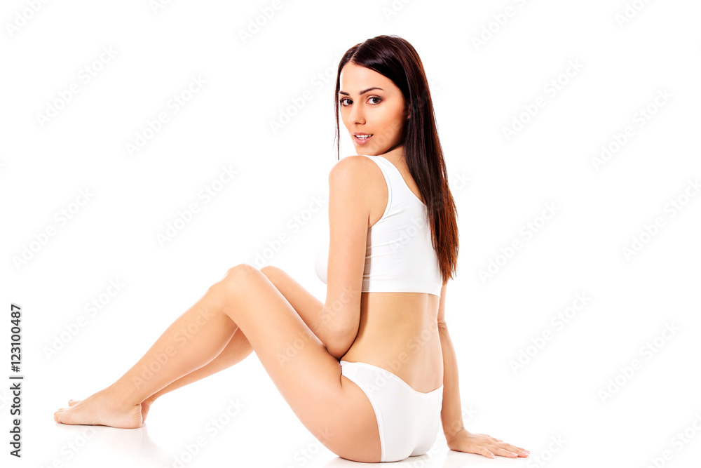 Young, sporty, fit and beautiful girl in sporty underwear. Young, sporty, fit and beautiful girl in sporty underwear.