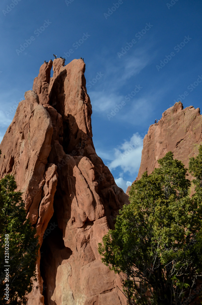 Tall red rock formations in Colorado