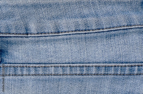 Close Up Blue Denim Jean Texture with Seams photo