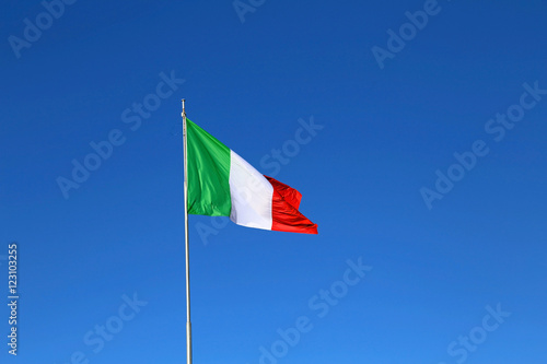 Italian flag with the colors red white and green and the sky blu