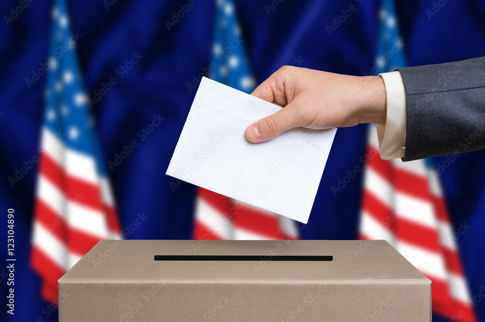 Election in United States of America - voting at the ballot box Election in United States of America - voting at the ballot box