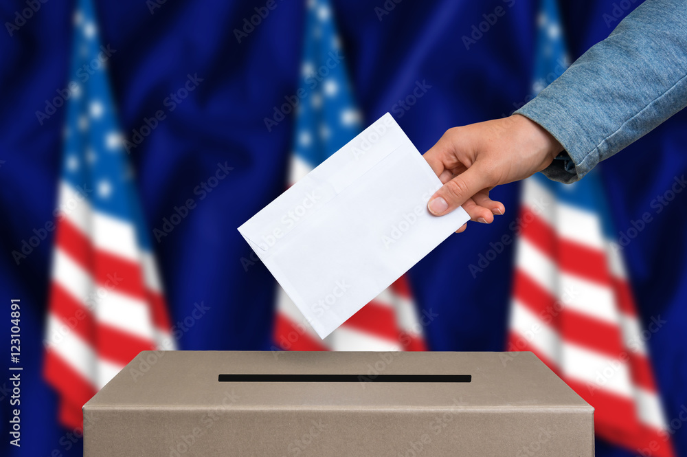 Election in United States of America - voting at the ballot box Election in United States of America - voting at the ballot box