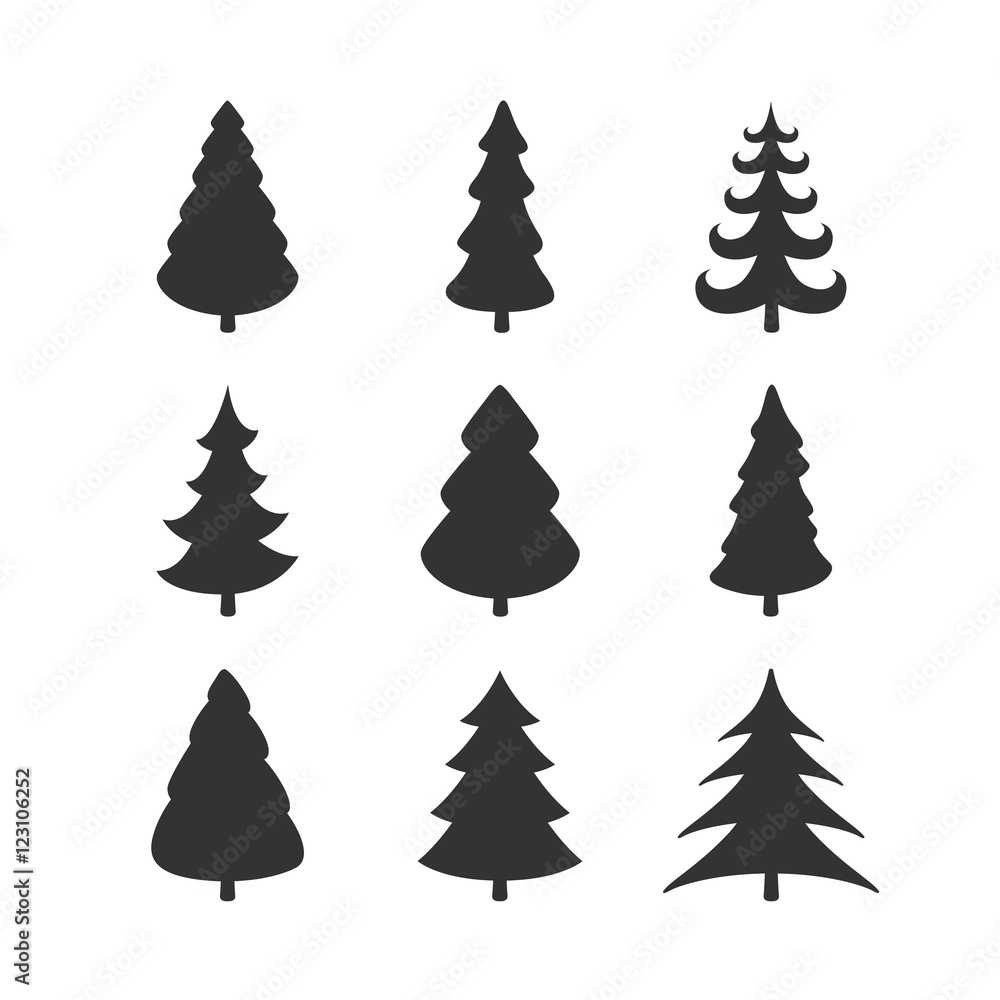 Vector Illustration of Abstract Christmas Trees