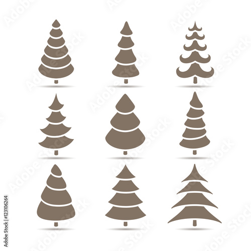 Vector Illustration of Abstract Christmas Trees