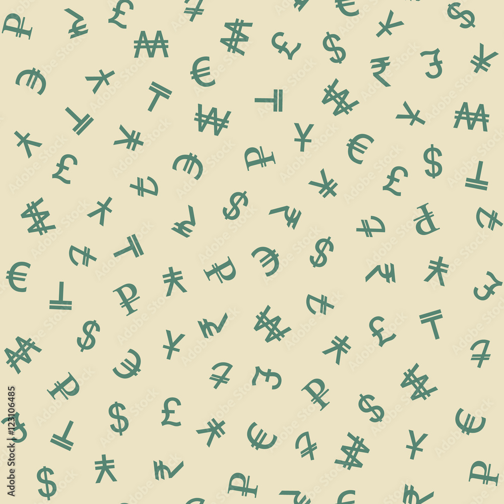 Symbols of Various Currencies Seamless Pattern Symbols of Various Currencies Seamless Pattern