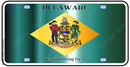 Delaware State License Plate Flag