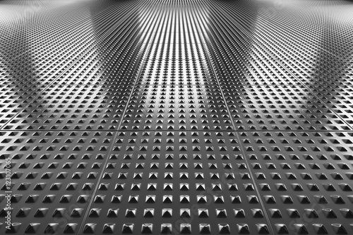 Industrial steel floor perspective view