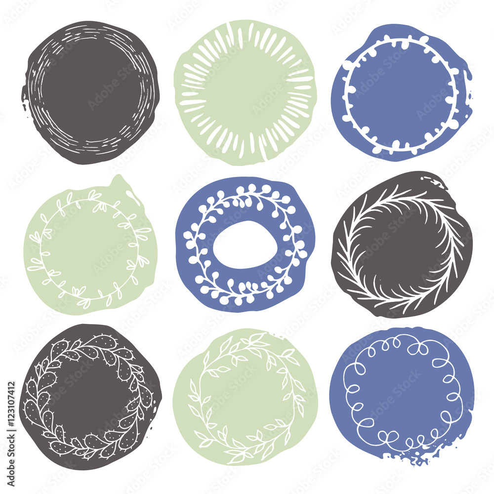 Set of 9 decorative wedding or romantic elements. Set of 9 decorative wedding or romantic elements.