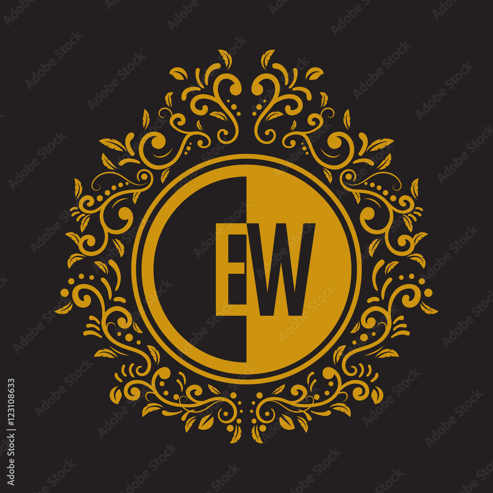Fototapeta premium INITIAL CIRCLE HALF vintage elegant luxury