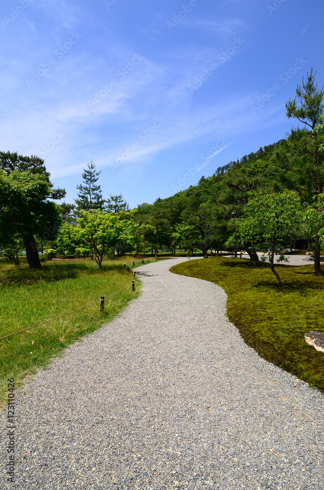 Obraz premium Japanese garden and pathway, Kyoto Japan