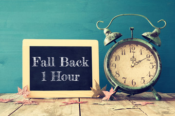 Image of autumn Time Change. Fall back concept