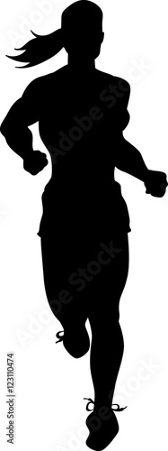 Running woman silhouette