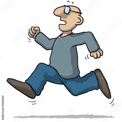 illustration of a man running very fast