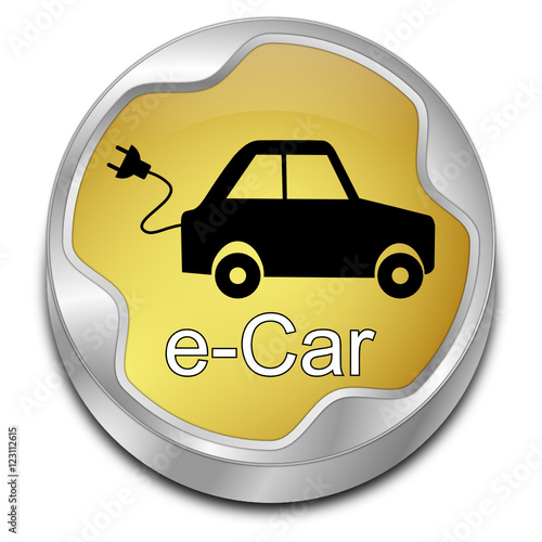 e-Car Button - 3D illustration