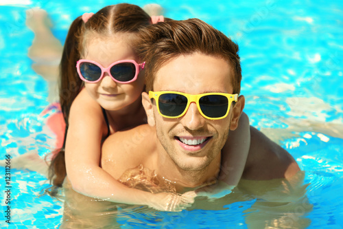 Handsome father with little...