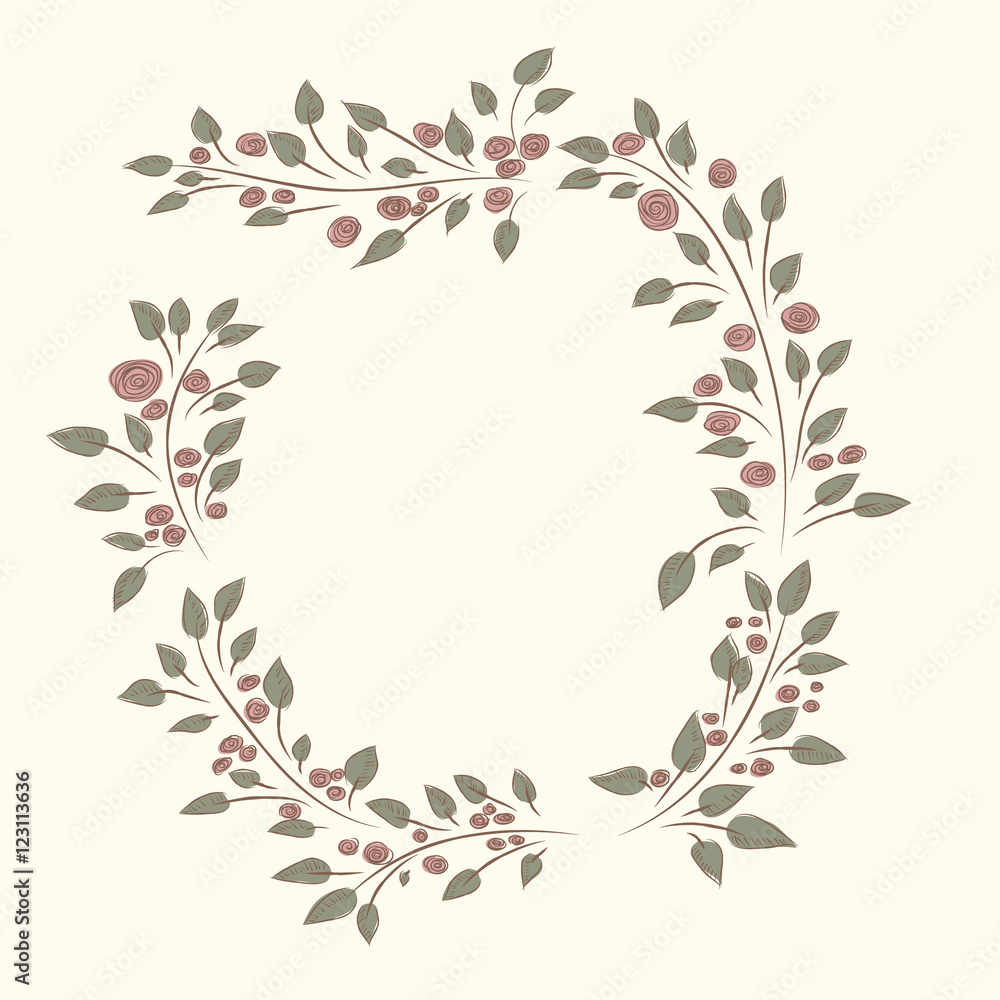 Natural round frame for text Natural round frame for text