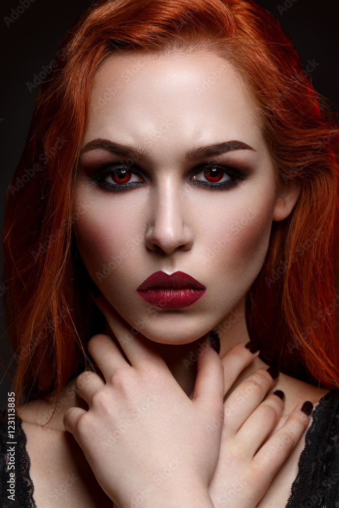Fototapeta premium Beautiful vampire young woman