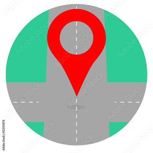 Gps icon pin crossroad