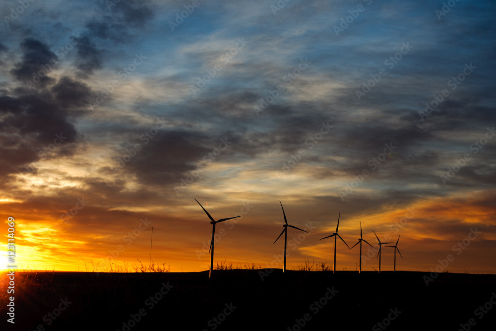 Fototapeta premium Prairie Windmills